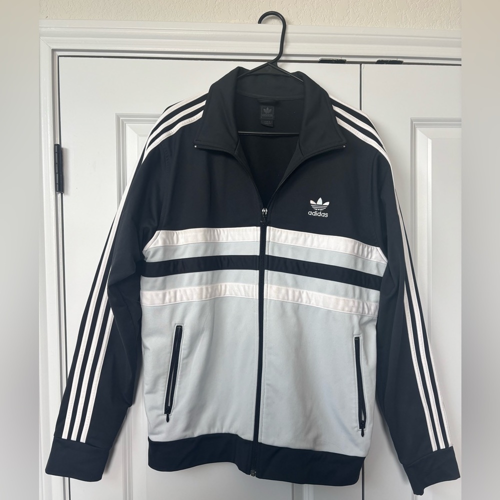 Adidas Black, Blue, White Jacket - Size Large